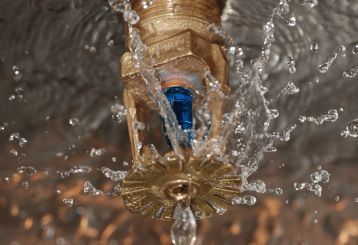 Technicians performing water extraction in a flooded Downey residence.